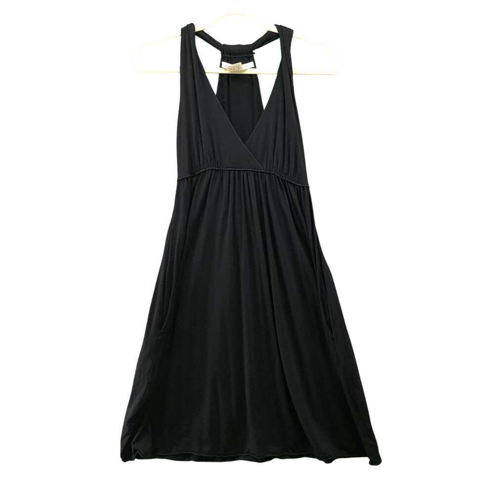 Max Studio Sleeveless Mini Dress‎ Womens S Black V-Neck Jersey Knit A-Line